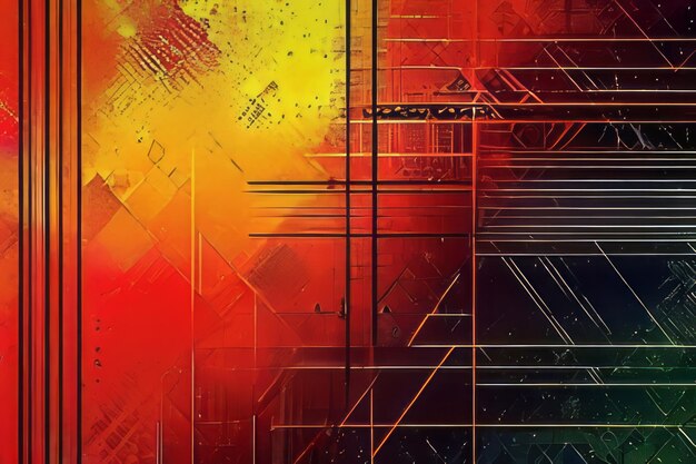 Orange and red abstract background geometric figures