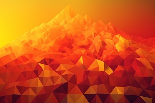 An orange and red background with mountains and the words mountain.