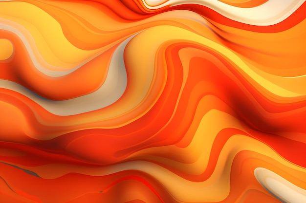 Orange and red background with a pattern of waves and lines.