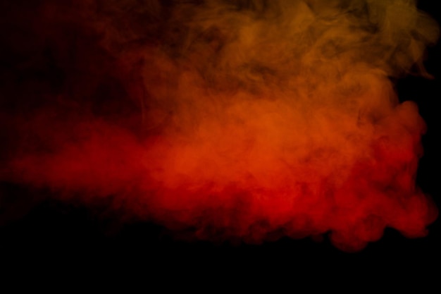 Orange and red steam on a black background