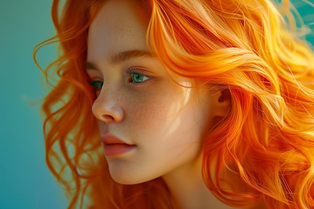 Orange reflective hair texture