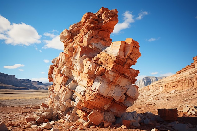 Orange Rock Formation against a Blue Sky