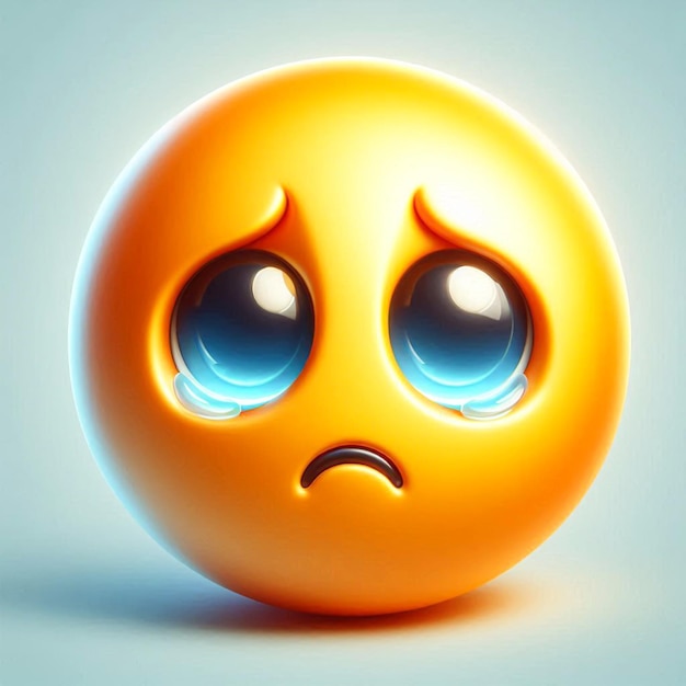 Photo an orange sad face emoji