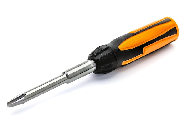 Photo orange screwdriver isolated on white background