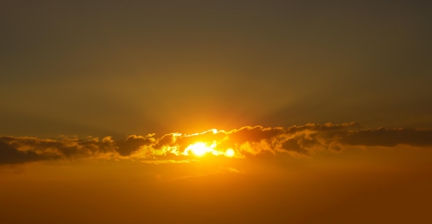 Orange sky and clouds landscape