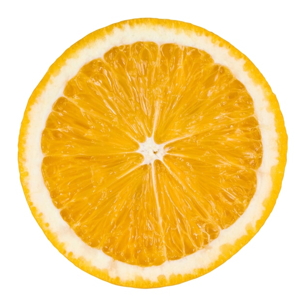 Orange slice isolated on white background with clipping path