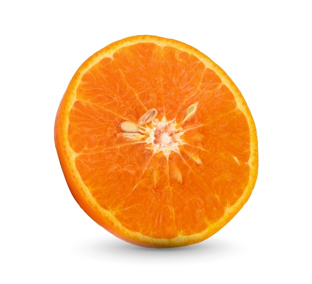 Orange slice isolated on white surface