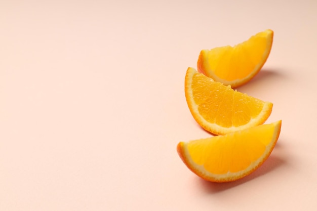 Orange slices on soft background space for text