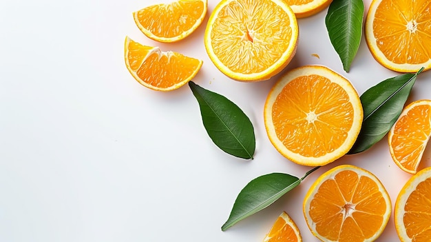 orange slices on a white background