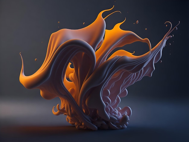 A orange smoke wave with a light background