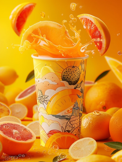 Photo orange smoothie juice advertising banner ad style banner