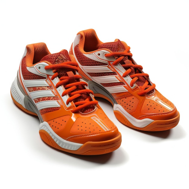 Orange sneakers isolated on white background