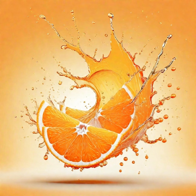 Orange splash background generated Ai