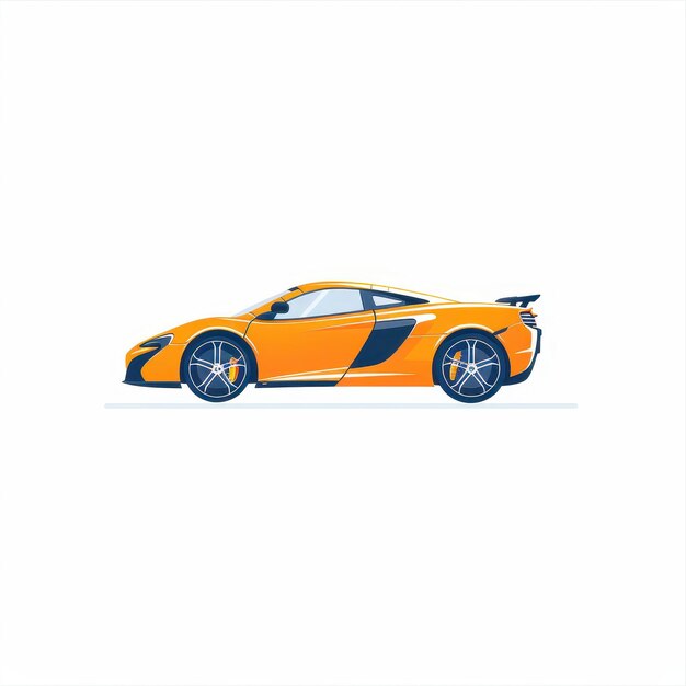 Photo orange sports car illustration