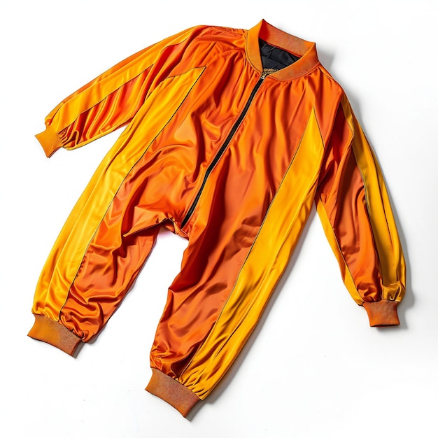 Orange sports jacket isolated on white background