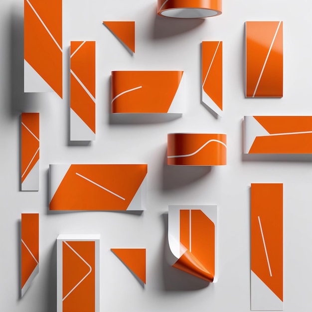 orange squares with white lines and orange squares with a white background