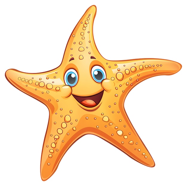 Photo an orange starfish with a smiling face and a smiling face