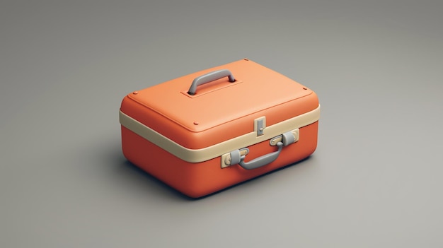 Orange suitcase with a vintage design