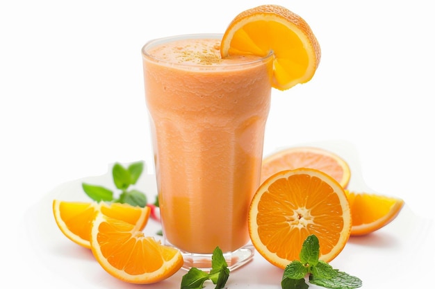 Orange Sunrise Smoothie On White Background