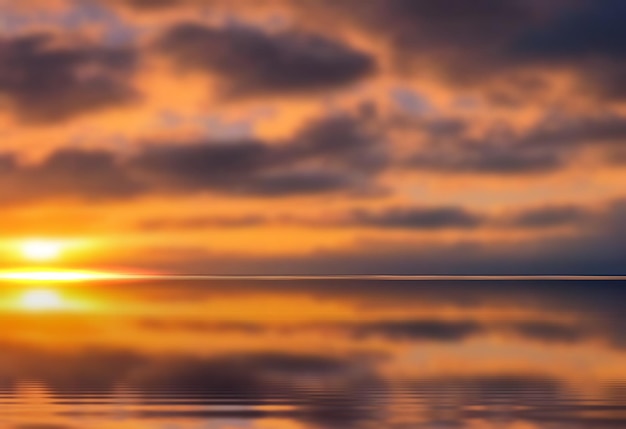 orange sunset on blue sea nature landscape