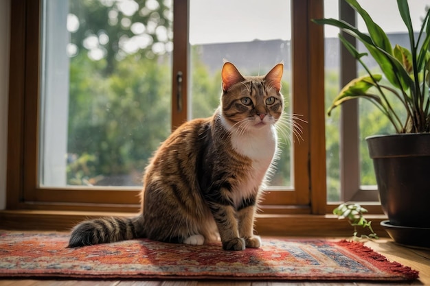 Orange Tabby Cat on a Windowsill