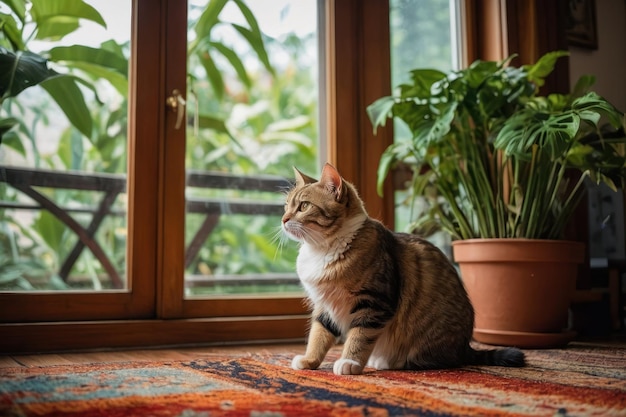 Orange Tabby Cat on a Windowsill