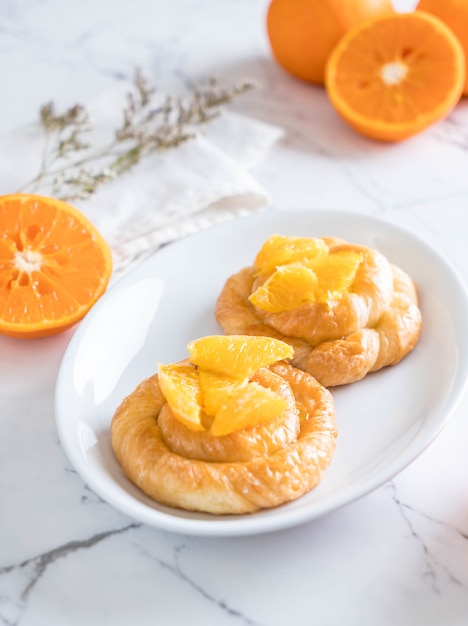 orange tart on plate