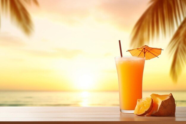 Orange tropical cocktail background