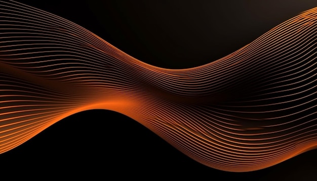 An orange wave on a black background