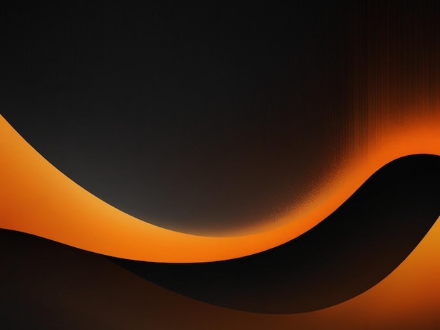 Photo orange wave curve with black background gradient modern art style