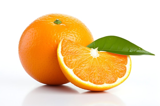 Orange on white background Fresh Orange