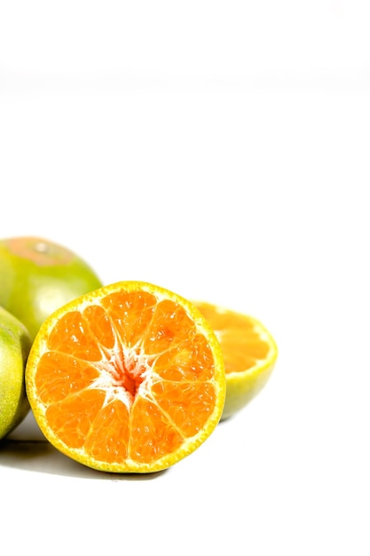 Orange on white background for fruit and eating concept