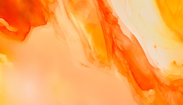 An orange and white background with a drop of liquid.