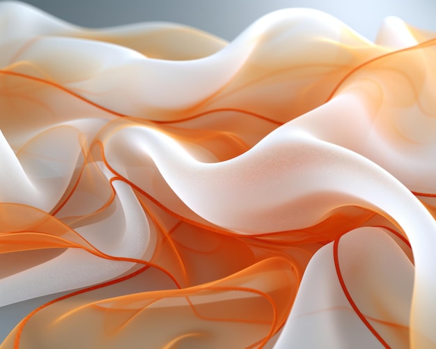 an orange and white fabric is shown in this image