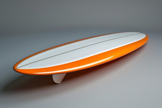 Photo orange and white surfboard with fin