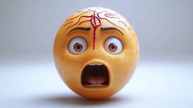 Photo an orange with a bloody face and a bloody face