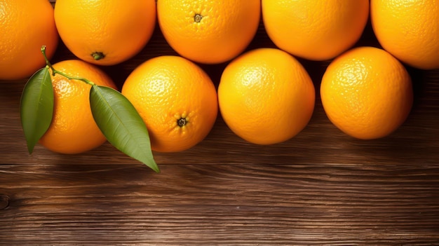 orange on wooden board background