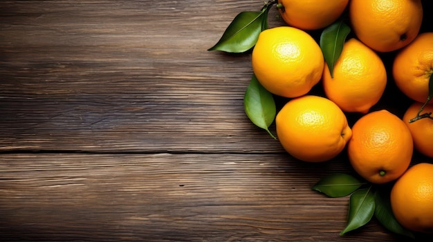 orange on wooden board background