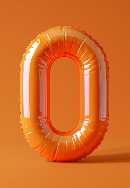 an orange and yellow float with the number 0 on it3d rendering number font 0 countdown concept of n