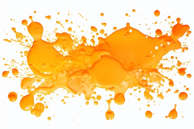 Photo orange and yellow liquid on a white background with orange liquid