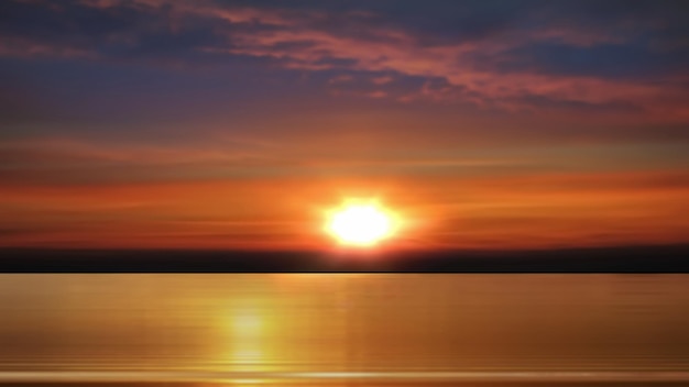 orange yellow pink dramatic cloudy  sunset at sea on beach sun beam  reflection