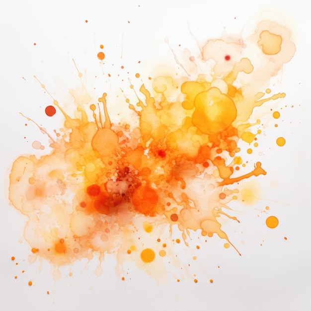 Orange and Yellow Splash on White Background