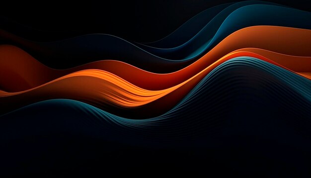 Orangeblue waves on a dark background