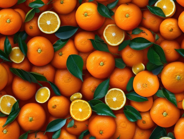 Oranges background as seamless tile generative AI