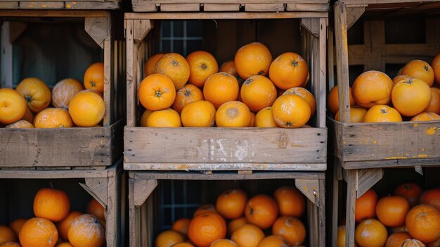 oranges in crates