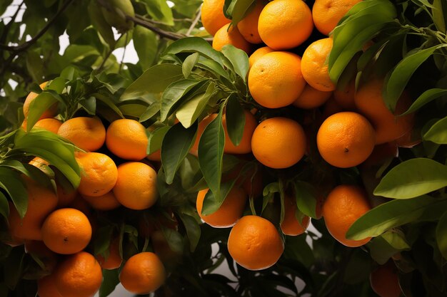 Oranges Growing on the Tree Artistic View Transparent PSD PNG