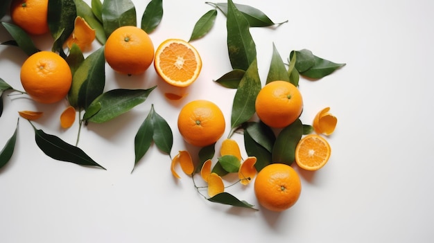 Oranges on white table