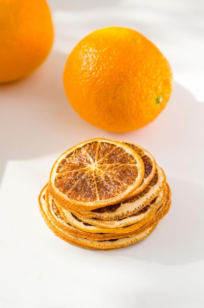 Oranges with dried wedges orange