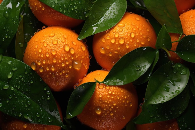 Oranges with water droplets Generative AI