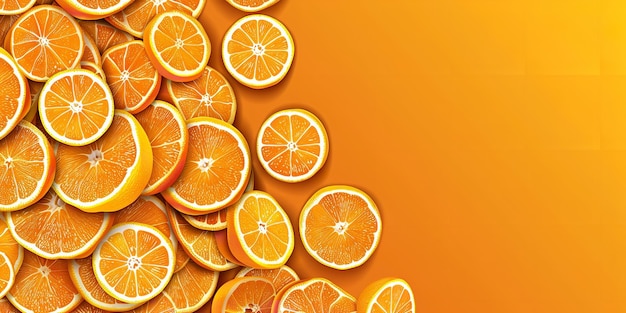 oranges on a yellow background with oranges